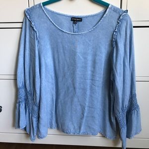 Long sleeve blue blouse